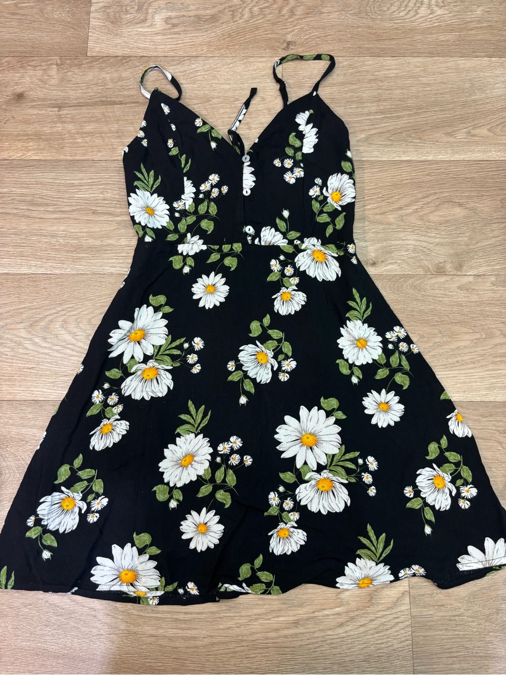 Forever 21 Black Daisy Print Mini Dress